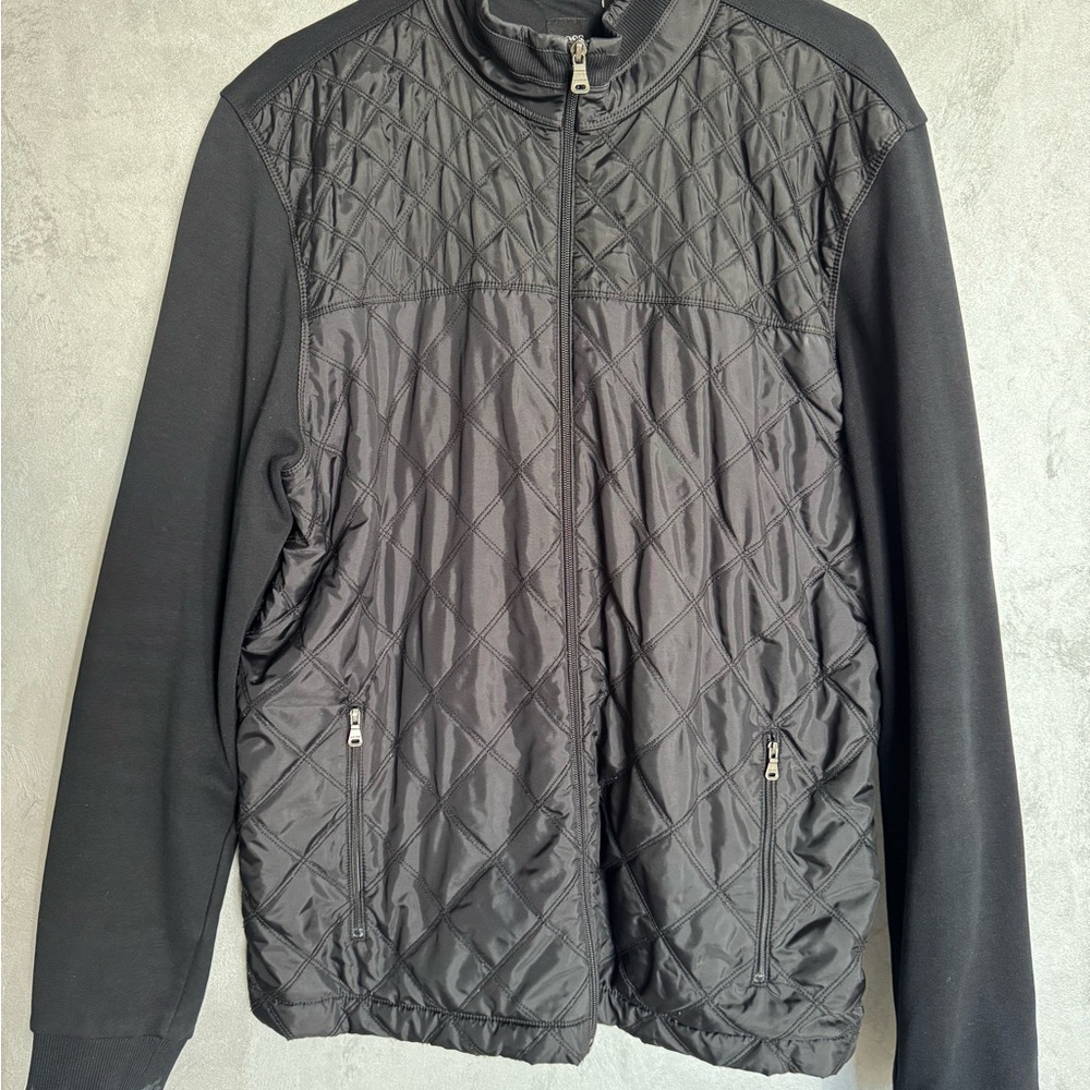 Hugo Boss Men's Quilted Front on Knit Wool Jacket